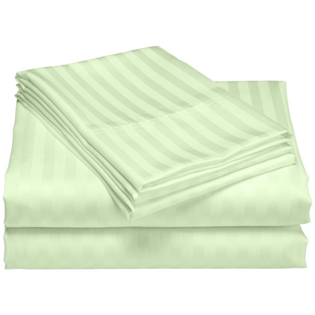 1200 Thread Count 100% Cotton Stripe Sheet Set (King, Sage)