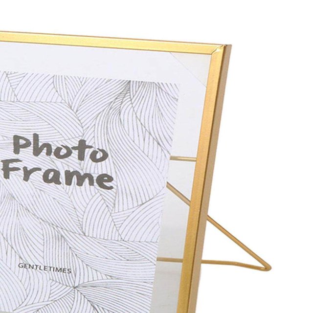 tredstone Creative Nordic Metal Glass Photo Frame Crafts Home Desktop Bedroom Decors S Golden