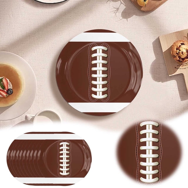 Riforla Border : Themed Kids' Birthday Party Tableware Set Football Plates Napkins Tablecloth & Event & Party Brown