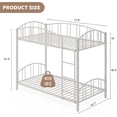 thumbnail image 5 of Bingirl White Metal Twin - Over - Twin Bunk Bed: Heavy - Duty Frame with Arched Guardrail and Safety Ladder for , Space - Saving, No Box Spring Needed, 5 of 5