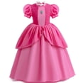 thumbnail image 1 of KAWELL Princess Peach Costume pour Filles, Super Frères Enfants Princess Peach Robe Halloween Cosplay Déguisement, 1 of 6