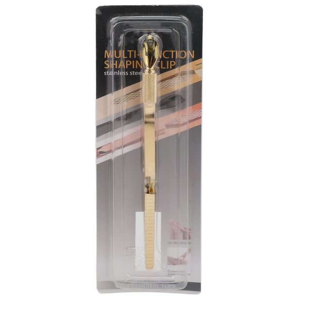 Nail Shaping Tweezers, Portable Mini Double End Cuticle Pusher Lightweight For Home Gold