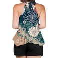 thumbnail image 4 of Weiqiqre Women Blouses Adjustable Tie Neckline Ruffle Hem Sleeveless Flowy Halter Tops, 4 of 6