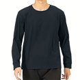 thumbnail image 4 of AherBiu Plus Size Men's Long Sleeve Shirts Crewneck Quick Drying Lightweight Athletic Tees Running Workout Active Pullover Tops, 4 of 7