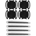 thumbnail image 1 of 8PCS 3D Fibre de Carbone Texture Porte de Voiture Poignée Autocollants Réfléchissants, Poignée de Porte Automatique Anti-Rayures Film Protecteur Voiture Bandes Réfléchissantes de Sécurité Extérieure (Blanc), 1 of 3