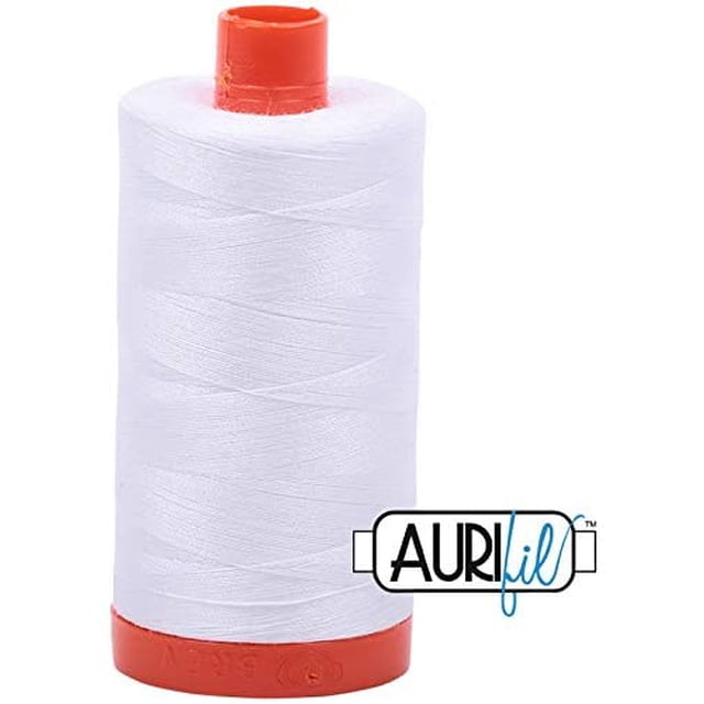 Superpunch Aurifil White Cotton Thread, 50wt, 1300 Meter Spool