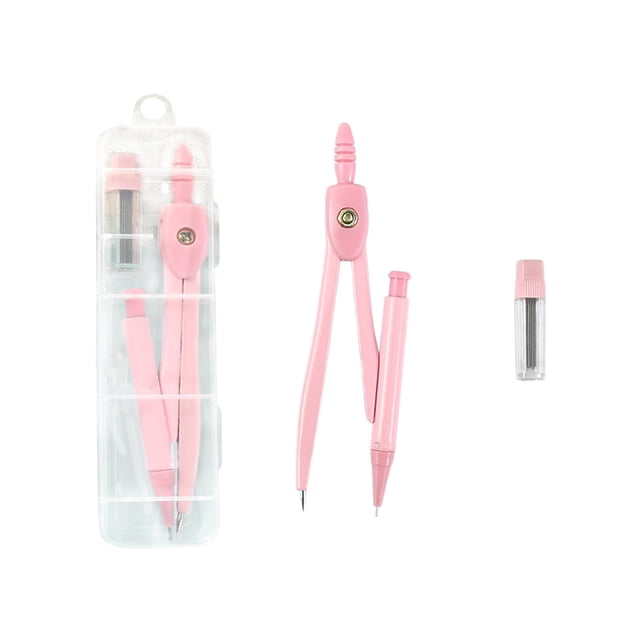 Metal Drawing Compass Set with Adjustable Radius, Precision Gear Mechanism, Ergonomic Non-Slip Grip, and Portable Storage Box