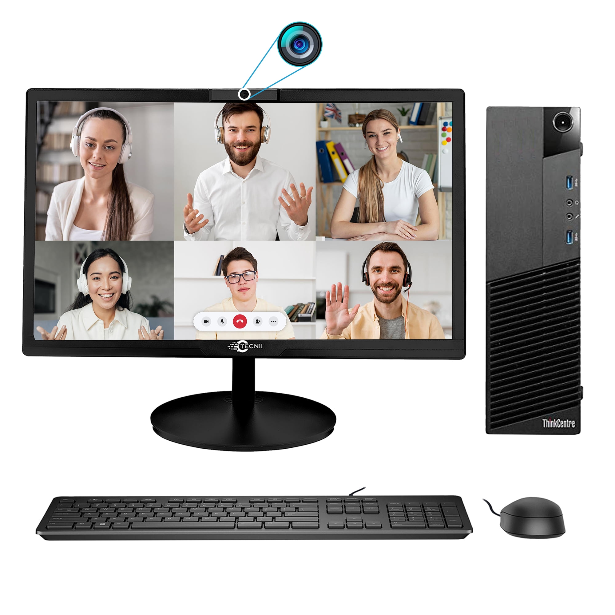 Refurbished Lenovo M93 Desktop with Monitor, i5 CPU, 16GB RAM, 256GB SSD - Windows 10 Pro 64 bit