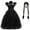 Dress+Wig, variant on HAWEE Wednesday Addams Costume Girls Addams Dress, Addams Costumes Halloween Cosplay Party Dress 4-13Y