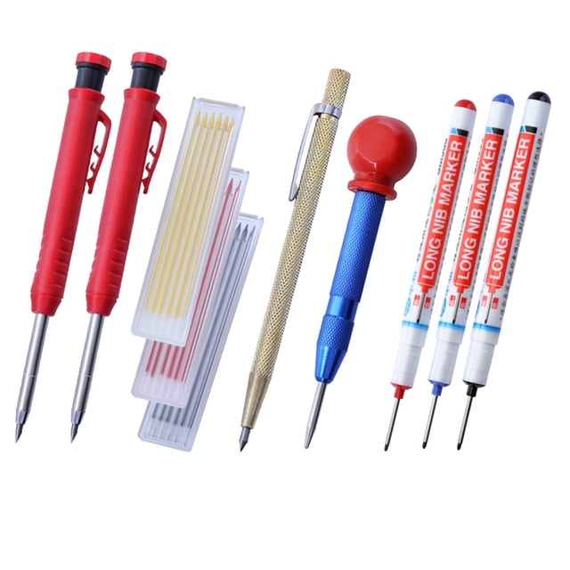 Transemion 12Pcs Carpenter Mark Pencil Refill Replacement Mechanical Pencils Refill Type 9
