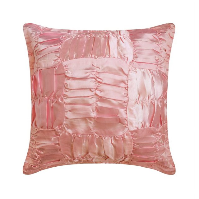 Pillow Covers, Light Pink Textured Pillow, 20x20 inch (50x50 cm) Satin Pillow Cover, Square Ruched Pink Solid Pillow Cover, Pink Pillow Cover 20x20 inch (50x50 cm) - Dreamy Soft Pink