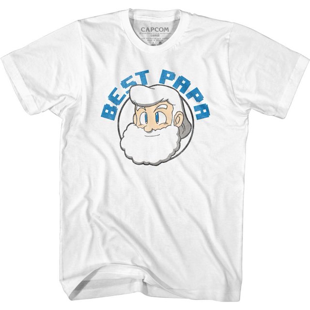 Mega Man Meilleur Papa T-Shirt Blanc pour Adulte
