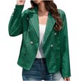 thumbnail image 1 of Pompotops Veste à Col à Revers à Manches Longues Imprimée pour Femme, Nouvelle Collection Automne Hiver, Petit Complet, Liquidation, 1 of 6