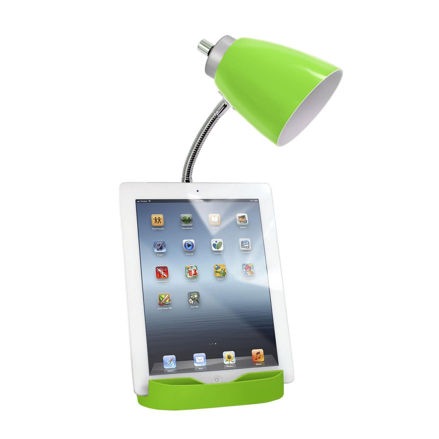 Limelights Gooseneck Organizer Desk Lamp with iPad Tablet Stand Book Holder and USB port