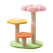 Milaget Cat Scratch Post Vertical 3 Tiers Cute Kitten Cat Tree for Kittens Kitty Cat pink