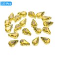 thumbnail image 3 of Unique Bargains 20Pack Teardrop Sew on Rhinestone - 13x8mm Glass Teardrop Crystal Rhinestones in Gold Prong Setting (Yellow), 3 of 7