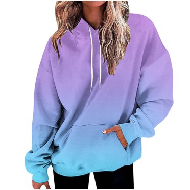 breaise Chandails à Capuchon pour Femmes, Chandail à Enfiler Tendance Teinture sur Nœuds, Chandails Décontractés à Manches Longues, Hauts, Chandail à Poche Kangourou pour Adolescentes, P-3TG, Livraison Gratuite