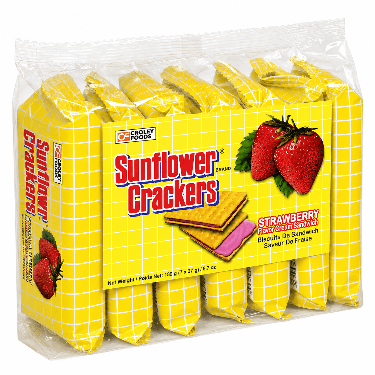 Sunflower Crackers Strawberry Sandwich, 189g, Croley Foods, Straberry Filling