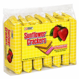 Sunflower Crackers Strawberry Sandwich, 189g, Croley Foods, Straberry Filling