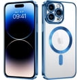 thumbnail image 1 of For Apple iPhone 16 Plus Magnetic Case with HaloLock Shockproof Protective Electroplating Clear Cover - Blue, 1 of 5