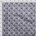 thumbnail image 2 of oneOone Tissu Popeline de Coton Sergé Blanc à Poistriangle & Monstre Matériel de Robe Imprimé Tissu au Mètre 56 Pouces de Large, 2 of 3
