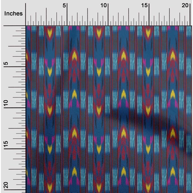 oneOone Silk Tabby Fabric Stripe Ikat Print Sewing Fabric BTY 42 Inch Wide
