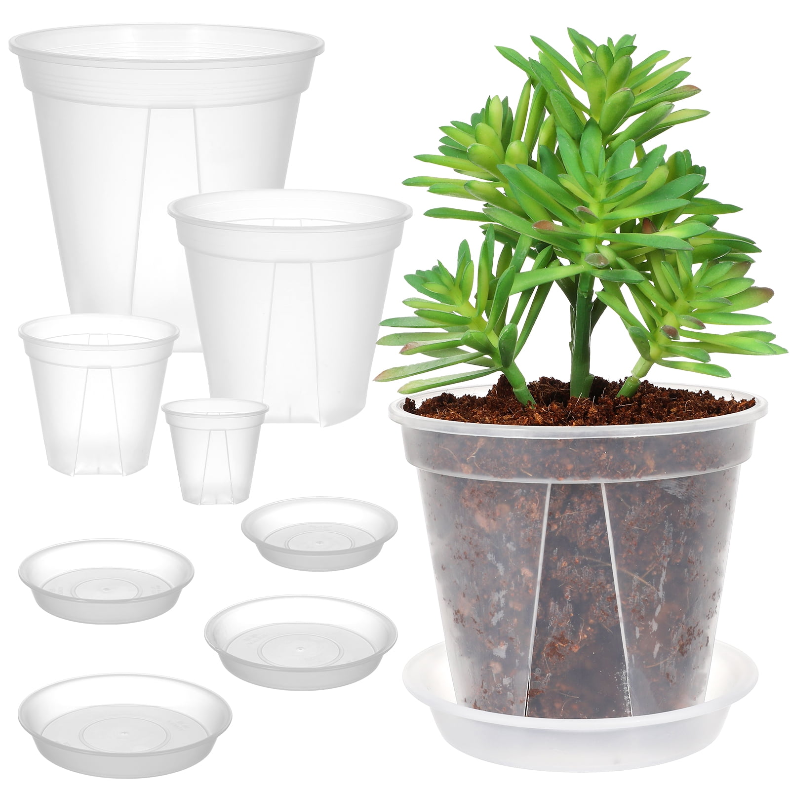 Shisuyan 4 Pcs Plant Pots Plastic Flower Pots Greenhouse Planter Garden Pots Planting Pots Strawberry Planter
