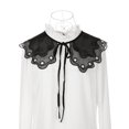 thumbnail image 2 of INSPIRE CHIC Faux Col Détachable, Mini Col Cape à Broderie Semi-Transparente avec Volants pour Blouse Noir-6, 2 of 5