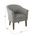 thumbnail image 4 of HomePop Transitional Wood and Fabric Barrel Accent Chair in Slate Gray, 4 of 12