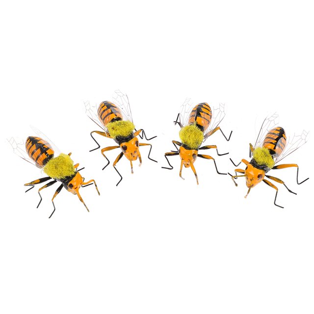 MasteelfCA 4 Pcs Figurines d'Abeilles de Jardin Simulation Décoration Insecte Fournitures de Jardinage