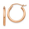 thumbnail image 1 of Boucles d'Oreilles Créoles Légères en Or Rose 14K Polies, 1 of 3