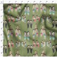 thumbnail image 4 of Soimoi Green polyester Crepe Fabric Mirror Theme Human Figure Print Fabric by Yard 42 Inch Wide, 4 of 5