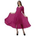 thumbnail image 2 of Moomaya Tiered Dress Button Down Dresses Women Solid Plus Size Dress, 2 of 6