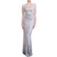 thumbnail image 2 of UPPADA Wedding Guest Dresses for Women One Shoulder Ruched Formal Evening Dress Wrap Ruffle Hem Dress Halter Bodycon Maxi Dress High Waist Party Prom Gown Cocktail Dress Clearance on sale, 2 of 5