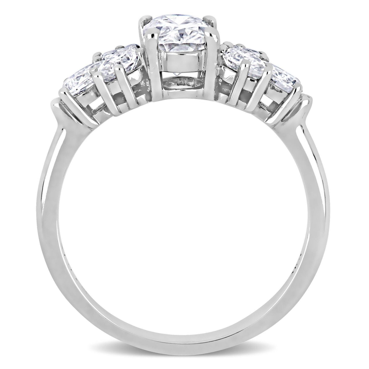 Miabella 2 Carat T.G.W. Moissanite 10k White Gold Floral Engagement Ring