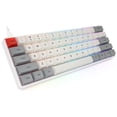 thumbnail image 3 of RisingPro 61 Key Compact Waterproof Mechanical Gaming Keyboard Wired USB Type C Wireless Bluetooth RGB LED Backlit Linear & Quiet White MX Gray, 3 of 10