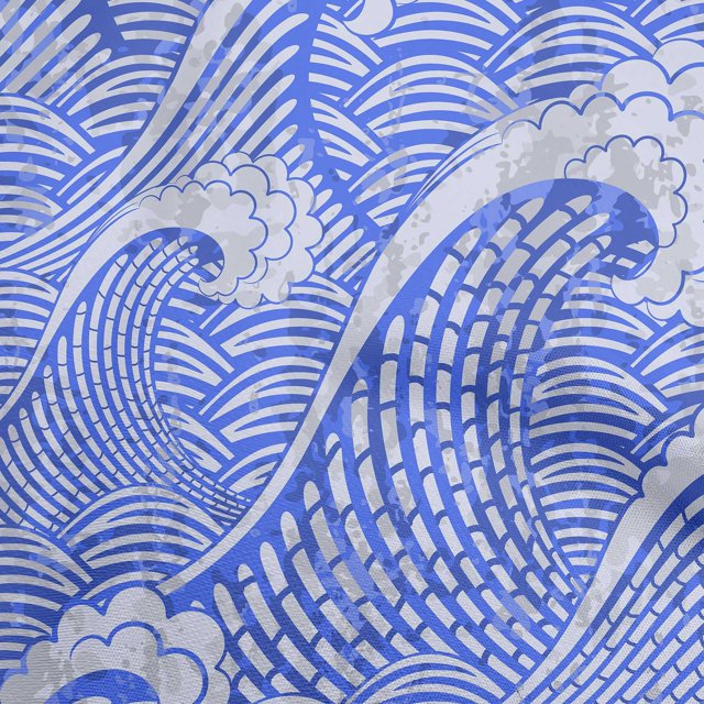 oneOone Georgette Viscose Medium Blue Fabric Japanese Sewing Craft Projects Fabric Prints By Yard 42 Inch Wide