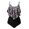 thumbnail image 1 of Pisexur Swimsuits for Women Two Piece Bathing Suits Ruffled Flounce Top with High Waisted Bottom Bikini Set, 1 of 3