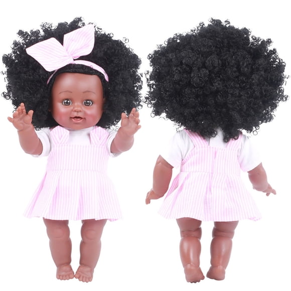 LSLJS Black Girl Dolls American Play Dolls Lifelike 35Cm Baby Play Dolls, Reborn Doll