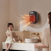 Wuztai Mini Heater, Portable Wall Mounted Heater Fan, Silent Office Space Heater with Overheat Protection and Thermostat for Small Rooms