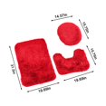 thumbnail image 3 of HOARBOEG Shaggy Bathroom Rugs Sets 3Piece Red Bath Mat for Bathroom Non-Slip Bathroom Mats Water Absorbent Bath Rug Floor Mats Soft Washable Shower Rug with U-Shaped Contour Rug Toilet Lid Cover, 3 of 9