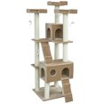 thumbnail image 1 of PawHut Cat Tree for Large Cats Adult, 70.5" Cat Tower, Multilevel Cat Furniture Activity Center with Cat Scratching Posts, Cat Condo, Ramps, Dangling Toys, Beige, 1 of 10