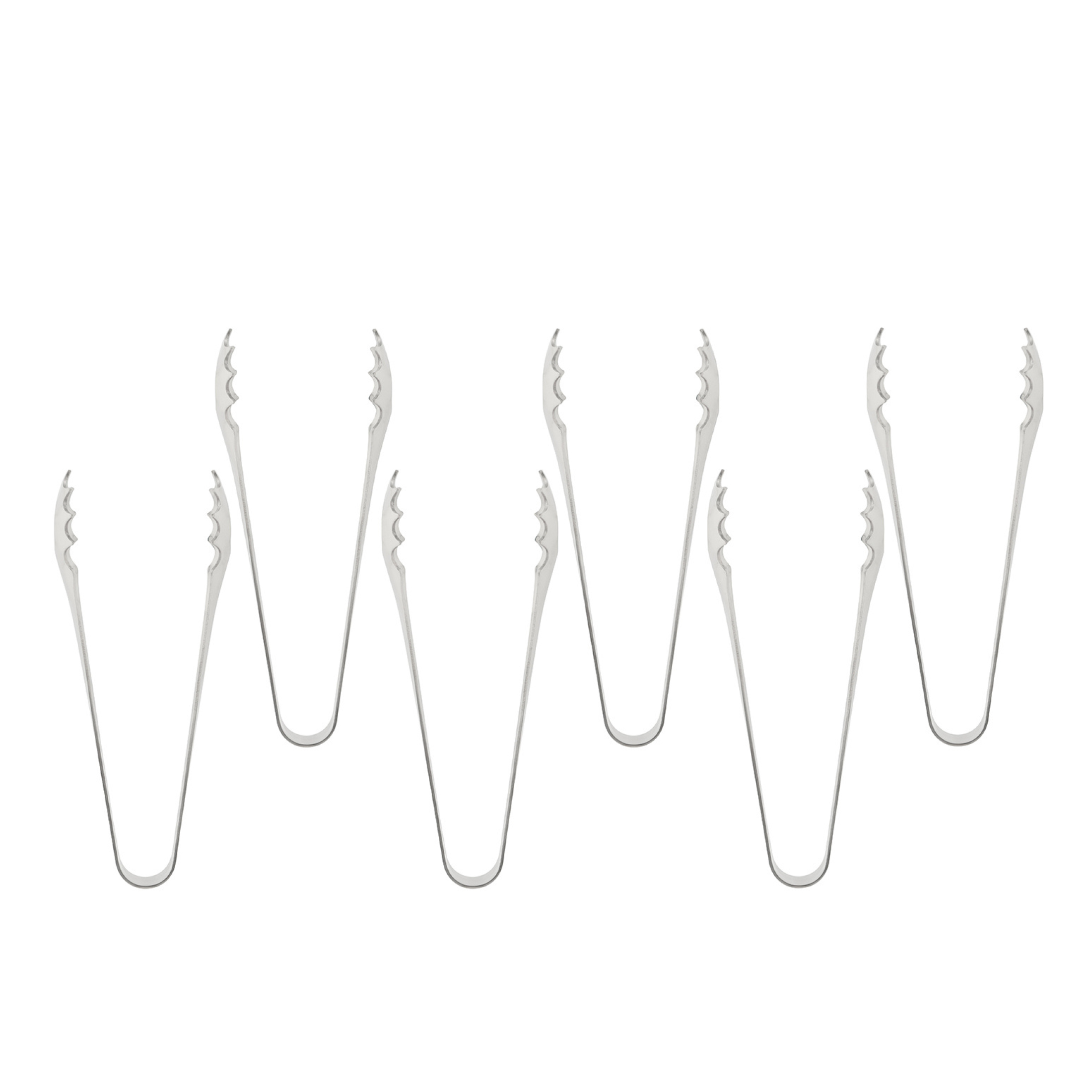 6-Piece Holiday Time Stainless Steel Appetizer Tong Set