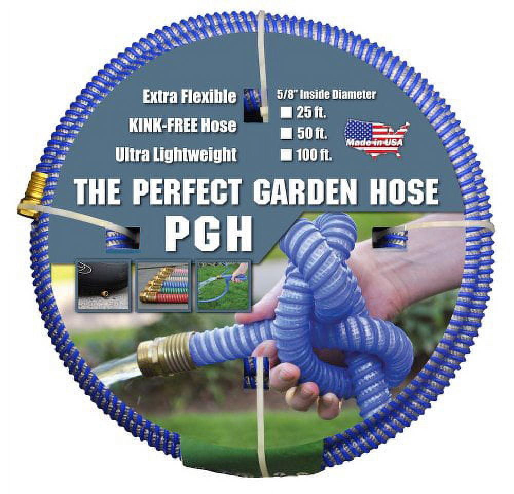 Tuff-Guard - 001-0106-1200 The Perfect Garden Hose, Kink Proof Garden Hose Assembly, Blue, 5/8" Male x Female GHT Connection, 5/8" ID, 100 Foot Length