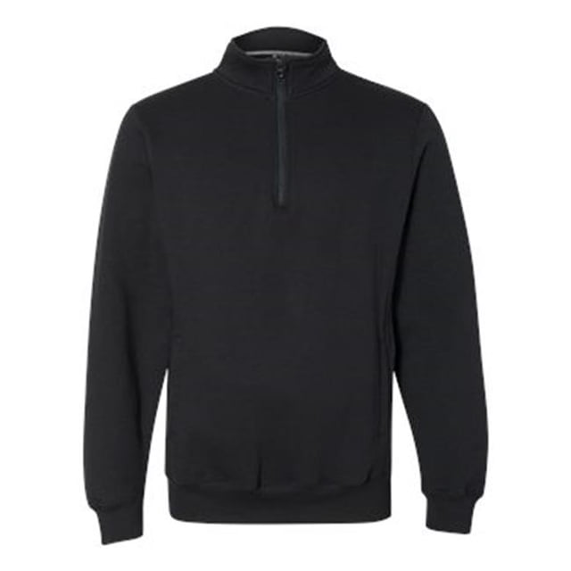 Dri Power Quarter-Zip Cadet Collar Sweatshirt, Black - Extra Large