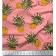 thumbnail image 1 of Soimoi Pink Rayon Fabric Pine Fruits Fabric Prints By Yard 56 Inch Wide, 1 of 3