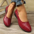 thumbnail image 4 of Flat for Womens Slip on Almond Toe Stone Embossing Micro Wedge Soft Sole Spring Summer Casual Shoes Wine, 4 of 9
