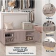 thumbnail image 3 of FICARTS Armoire à Chaussures à 3 Portes avec Banc de Rangement - Imperméable et Résistante aux UV, Tablettes Ajustables, Organisateur Intérieur Extérieur, Café, 3 of 7