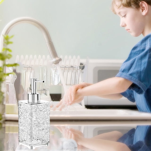 ZZkhGO Foaming Soap Dispenser, Refillable Foam Pump Bottle for Hand Soap, Clear Gray Plastic Soap Dispenser for Bathroom Kitchen Countertop
