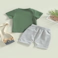 thumbnail image 4 of Ensemble Pantalon Garçon Manches Courtes Col Lettres Hauts + Short Décontracté de Rue à Cordon Gris 2-3 Ans, 4 of 8
